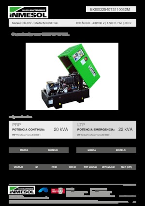 Дизельні генератори INMESOL BK-022