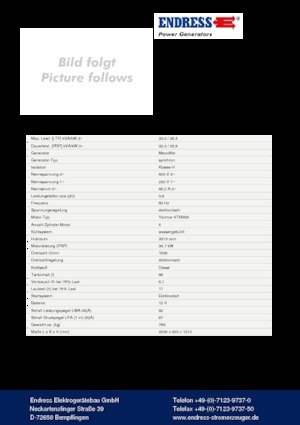 Дизельні генератори Endress ESE 35 YW-MS