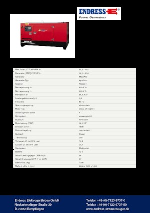 Дизельні генератори Endress ESE 65 DW-AS