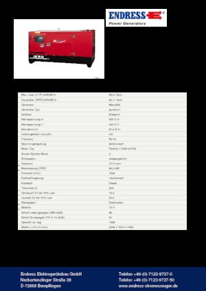 Дизельні генератори Endress ESE 65 PW/AS