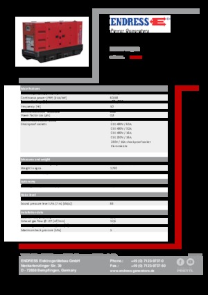 Дизельні генератори Endress ESE 67 IW/RS