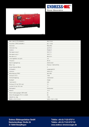 Дизельні генератори Endress ESE 67 PW/MS