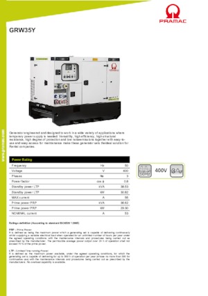 Дизельні генератори PRAMAC Lifter GRW 35 Y