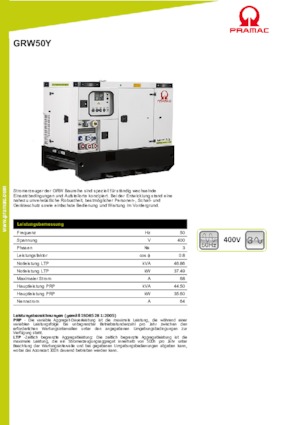 Дизельні генератори PRAMAC Lifter GRW 50 Y