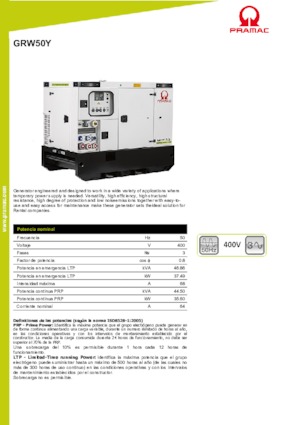 Дизельні генератори PRAMAC Lifter GRW 50 Y