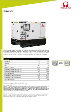 Дизельні генератори PRAMAC Lifter GRW 50 Y