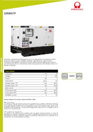 Дизельні генератори PRAMAC Lifter GRW 67 P