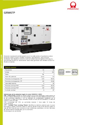 Дизельні генератори PRAMAC Lifter GRW 67 P