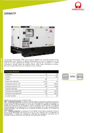Дизельні генератори PRAMAC Lifter GRW 67 P