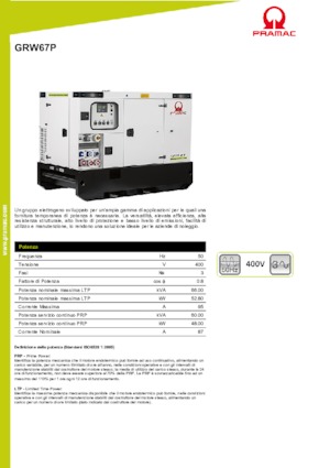Дизельні генератори PRAMAC Lifter GRW 67 P