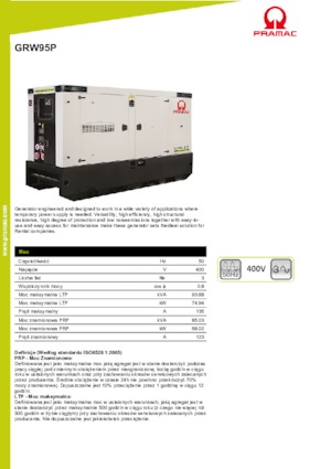 Дизельні генератори PRAMAC Lifter GRW 95 P