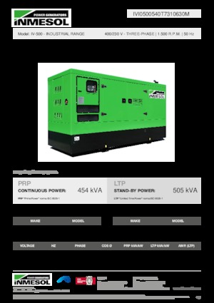 Дизельні генератори INMESOL IV-500
