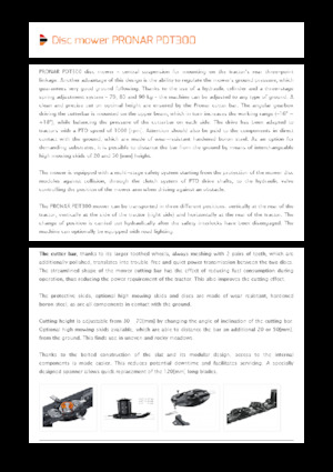 Задньо-привідний косильний диск без кондиціонування Pronar PDT 300