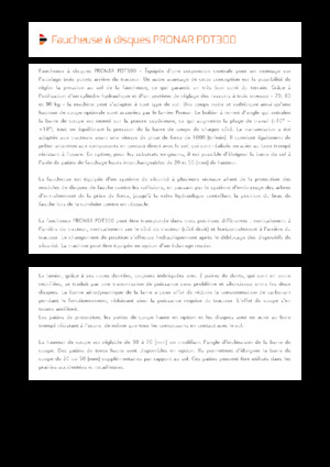 Задньо-привідний косильний диск без кондиціонування Pronar PDT 300
