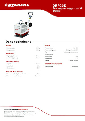 Реверсивні віброплити Dynapac DRP20D