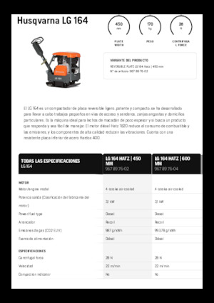 Реверсивні віброплити Husqvarna LG 164