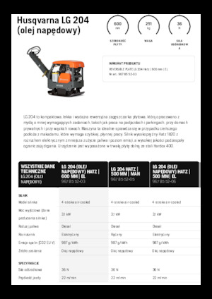 Реверсивні віброплити Husqvarna LG 204