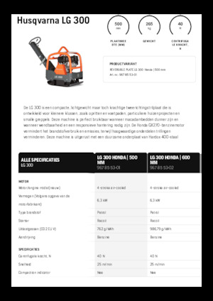 Реверсивні віброплити Husqvarna LG 300