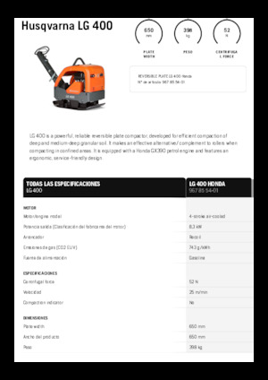 Реверсивні віброплити Husqvarna LG 400