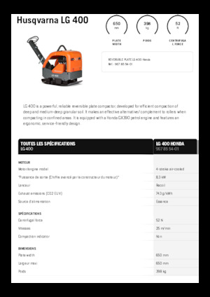 Реверсивні віброплити Husqvarna LG 400