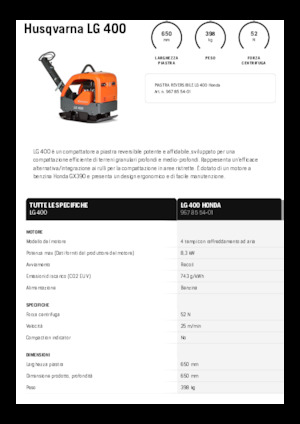 Реверсивні віброплити Husqvarna LG 400