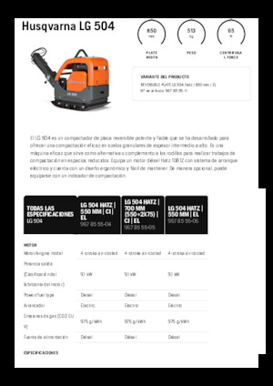 Реверсивні віброплити Husqvarna LG 504