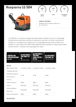 Реверсивні віброплити Husqvarna LG 504