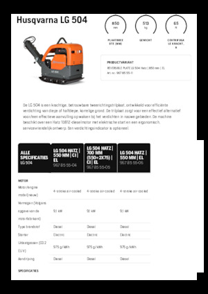 Реверсивні віброплити Husqvarna LG 504