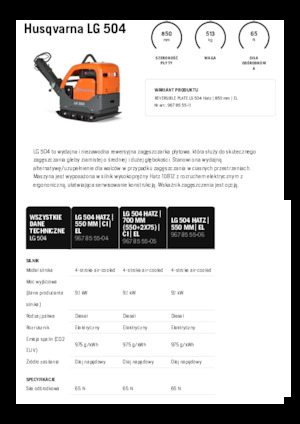 Реверсивні віброплити Husqvarna LG 504