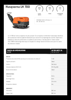 Реверсивні віброплити Husqvarna LH 700