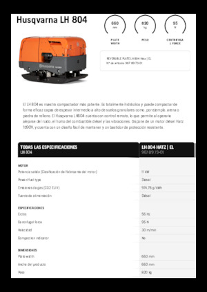 Реверсивні віброплити Husqvarna LH 804