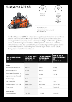 Самохідні подвійні кельми Husqvarna CRT 48