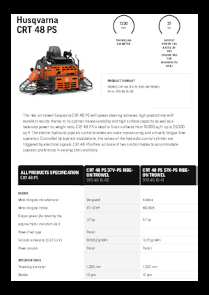 Самохідні подвійні кельми Husqvarna CRT 48 PS