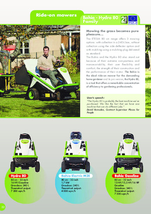 Газонокосарки, газонні та садові трактори Etesia BAHIA MKM
