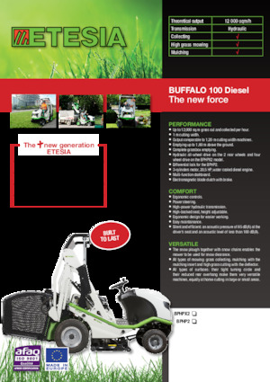 Газонокосарки, газонні та садові трактори Etesia BUFFALO 100 BPHPX2