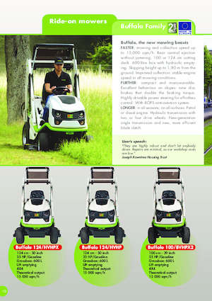 Газонокосарки, газонні та садові трактори Etesia BUFFALO 100 BVHPX2