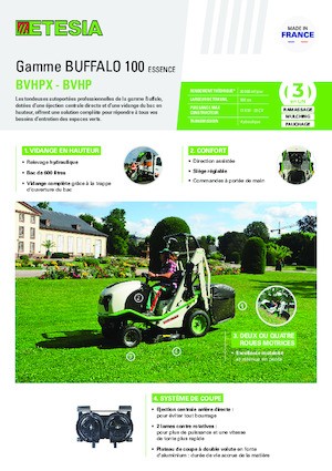Газонокосарки, газонні та садові трактори Etesia BUFFALO 100 BVHPX2