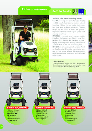 Газонокосарки, газонні та садові трактори Etesia BUFFALO 124 HVHP2