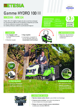 Газонокосарки, газонні та садові трактори Etesia HYDRO 100 MK124
