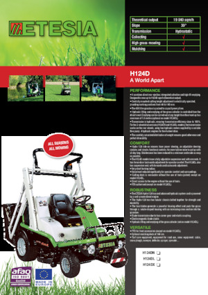 Газонокосарки, газонні та садові трактори Etesia HYDRO 124 DL