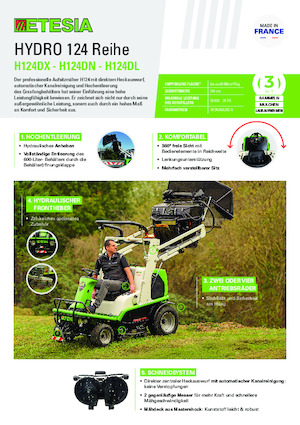 Газонокосарки, газонні та садові трактори Etesia HYDRO 124 DN