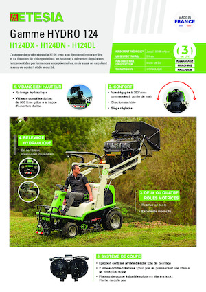 Газонокосарки, газонні та садові трактори Etesia HYDRO 124DX