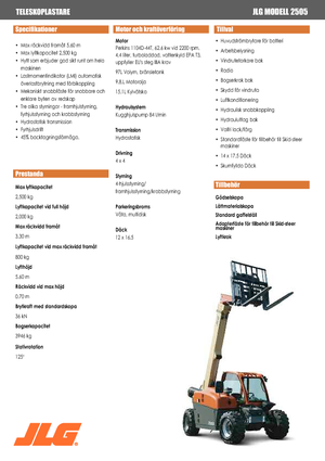 Телескопічні навантажувачі JLG 2505