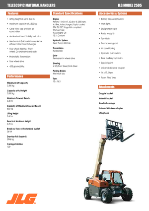 Телескопічні навантажувачі JLG 2505