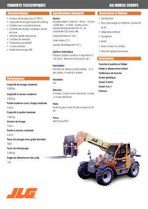 Телескопічні навантажувачі JLG 3508 PS