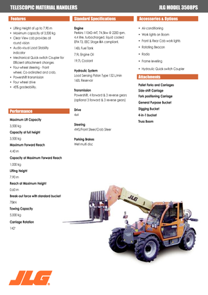 Телескопічні навантажувачі JLG 3508 PS
