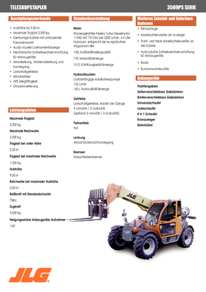 Телескопічні навантажувачі JLG 3509 PS