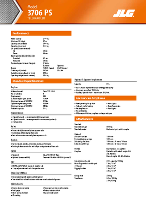 Телескопічні навантажувачі JLG 3706 PS