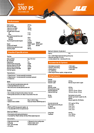 Телескопічні навантажувачі JLG 3707 PS