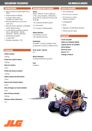 Телескопічні навантажувачі JLG 4008 PS